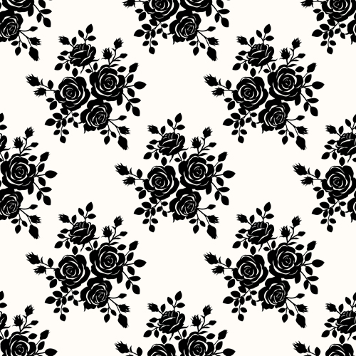 Black roses seamless patterns vector graphics vector graphics vector graphic seamless patterns pattern   