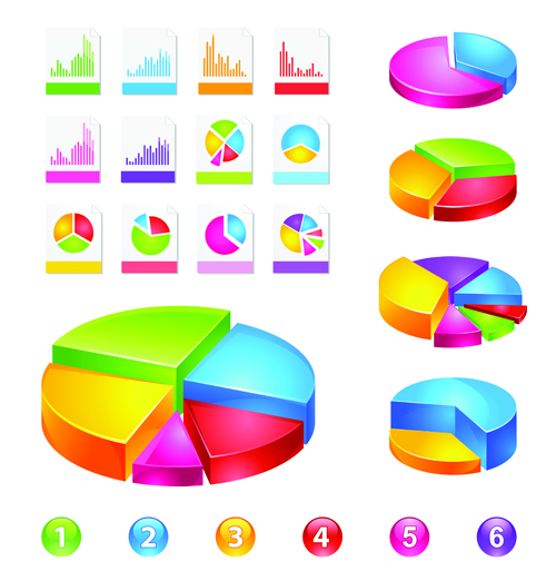 Set of Chart and infographics vector material 03 material infographics infographic chart   