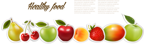 Shiny fruits sticker vector set graphics 01 sticker shiny fruits   