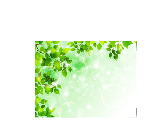 Bubble and tree leaves vector background 01 Vector Background tree leaves leave bubble background   