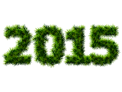Grass 2015 New Year text vector year new year 2015   
