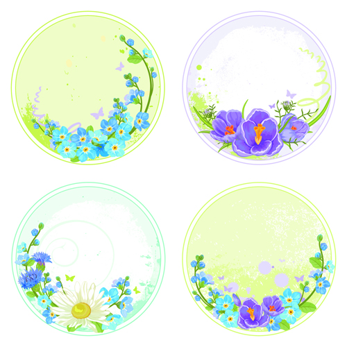 Floral round frames vector frames frame floral   