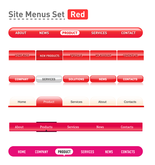 Various sites menus design vector graphics 07 Various site menus   