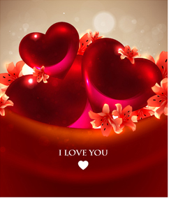 Romantic heart cards vector background set 03 romantic heart cards card   