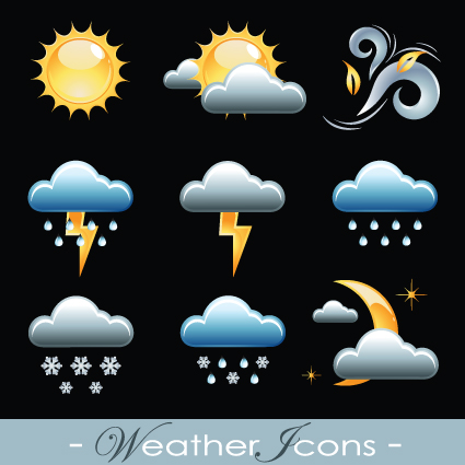 Various Weather icon vector set 02 weather Various icon   