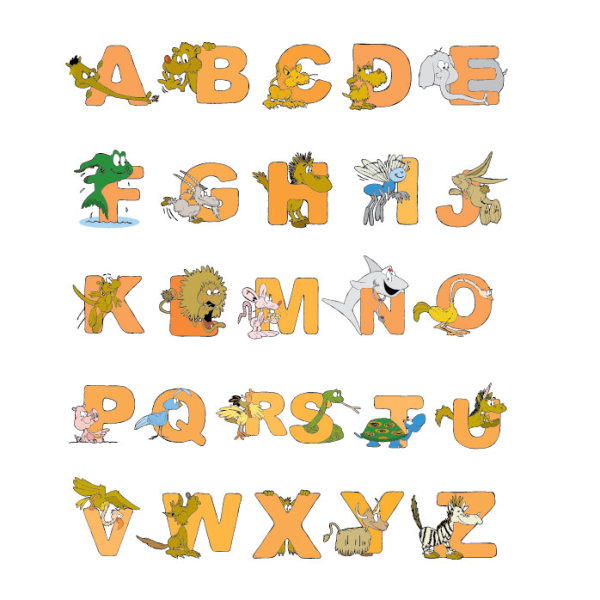 Cartoon animals and Alphabet vector cartoon animal cartoon Animal alphabet   