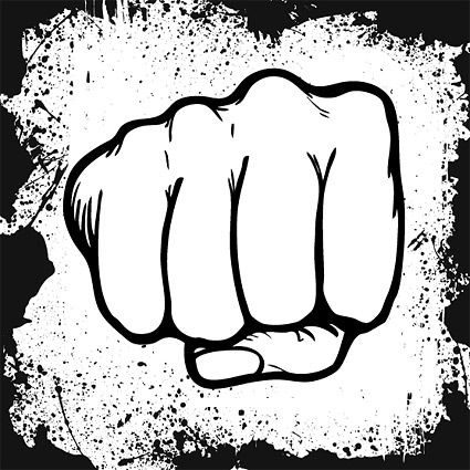 fist and ink border vector Vector fist ink border attack with heavy fists   