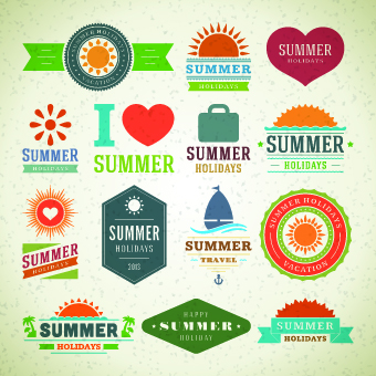 Logo and label for Summer holidays vector 03 summer logo label holidays holiday   