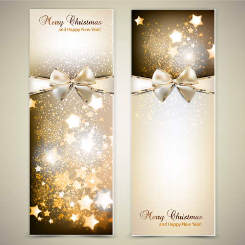 Christmas Invitation cards with Bow vector 02 invitation christmas cards card   