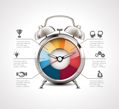 Alarm clock infographics vector infographics clock alarm   