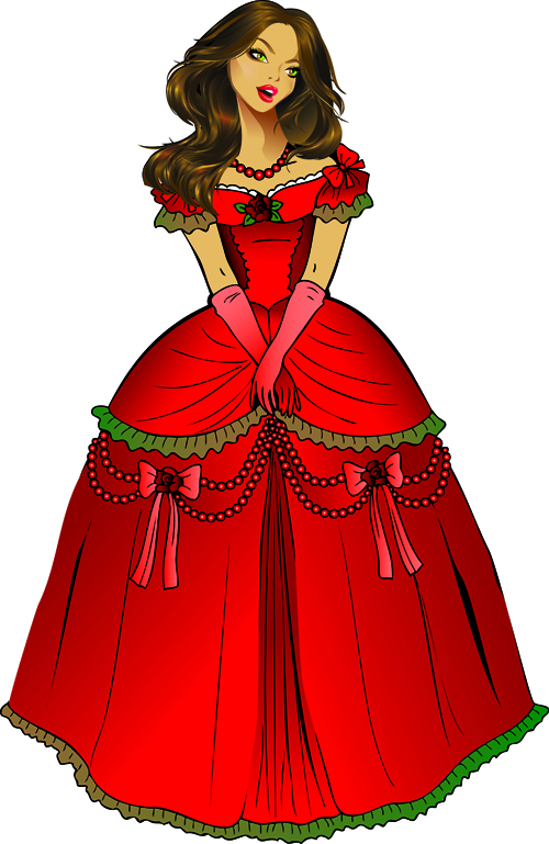 Set of Beautiful Princess vector graphics 01 princess beautiful   