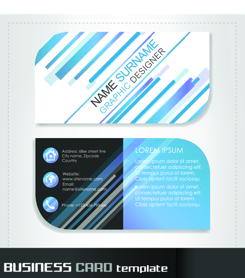 Rounded business cards template vector material 05 template rounded business card business   