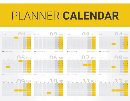 Annual planner 2016 calendar vectors 02 planner calendar Annual 2016   