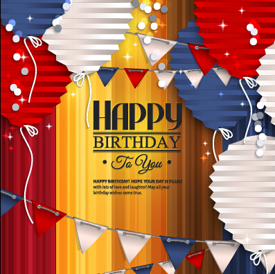 Origami balloon with happy birthday background 05 happy birthday balloon background   