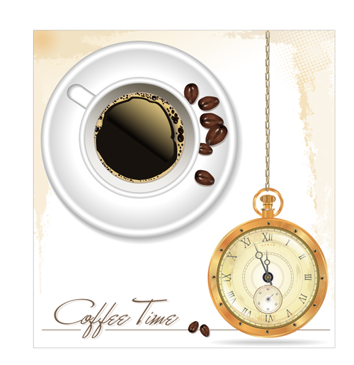 Coffee time design vector 01 time coffee   