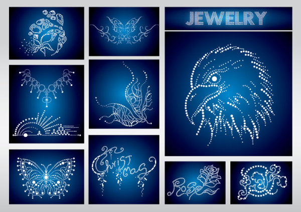 Set of Jewels painting vector painting jewels   