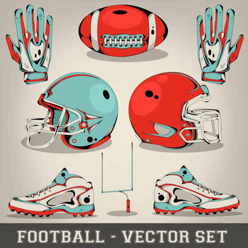 Football elements design vector set football elements element   