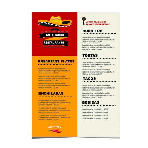 Mexican restaurant menu creative vector 04 restaurant mexican menu creative   