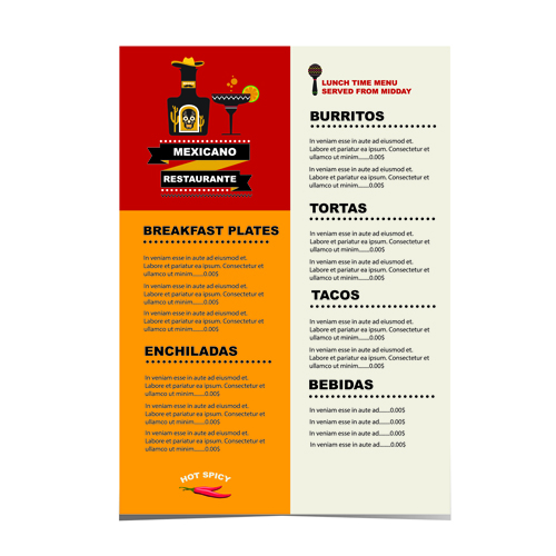 Mexican restaurant menu creative vector 05 restaurant mexican menu creative   