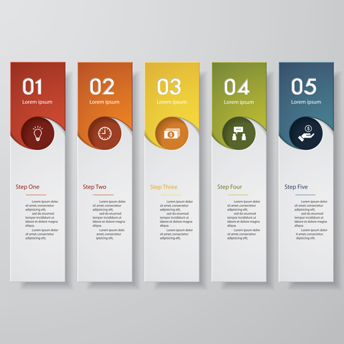 Numbered banners modern template vector 04 numbered modern banners   