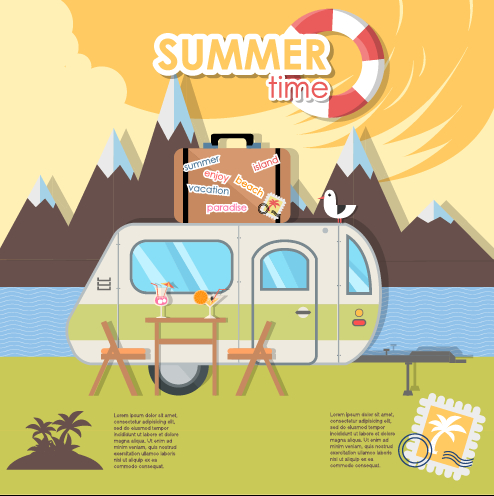 Summer travel time creative background graphics 05 summer Creative background creative background   