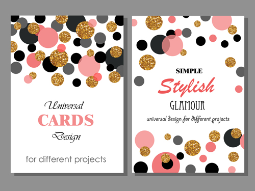 Stylish cards with ronud dot vector 01 stylish ronud dot cards   