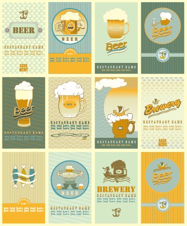Beer menu creative cover vector set menu creative beer   