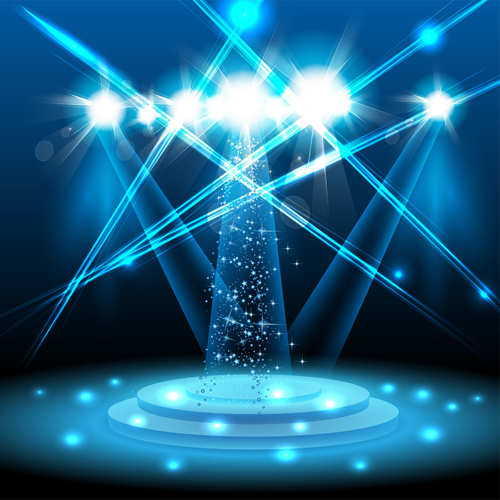 Stage with spotlight effect design vector material 04 stage spotlight material effect   