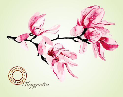 Set of Magnolia invitations cover vector graphic 02 magnolia invitation cover   