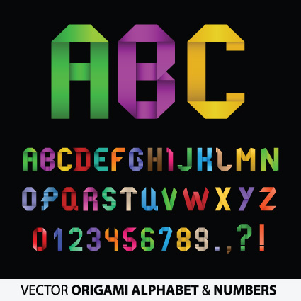 Set of Colorful Alphabet and numbers design vector 02 numbers number colorful alphabet   