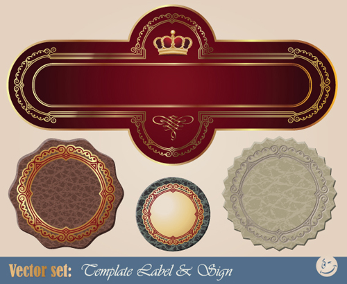 Creative Leather label vector material 01 material leather label creative   