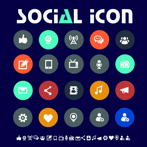 Delicate social icons vector graphics vector graphics vector graphic social icons social icon   