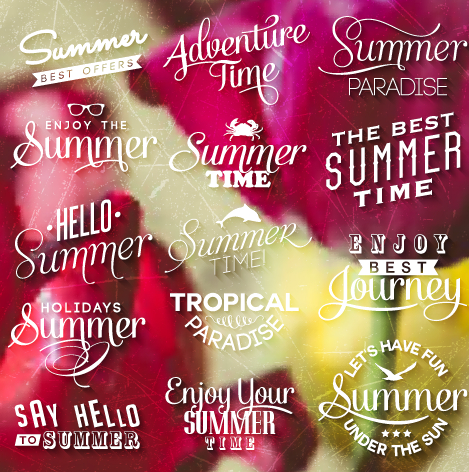 Summer holiday logos with labels vector 01 summer logos logo labels label holiday   