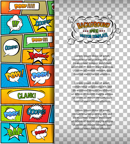 Cartoon speech bubbles with background template vector 11   