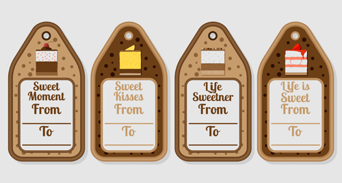 Cake tags design vectors tags design cake   