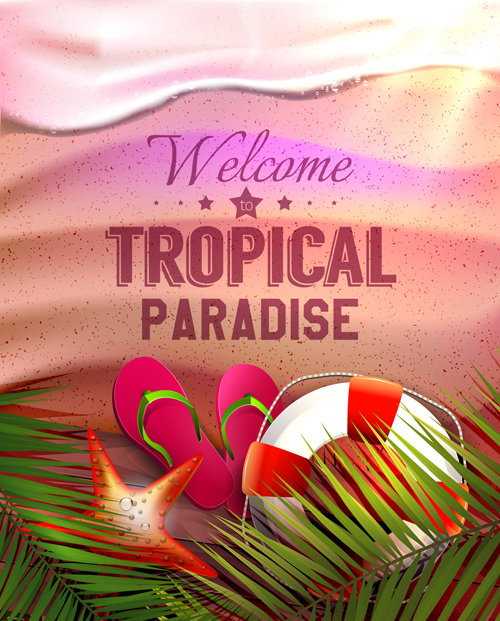 Tropical summer holidays vector background art 02 Vector Background tropical summer holidays holiday background   