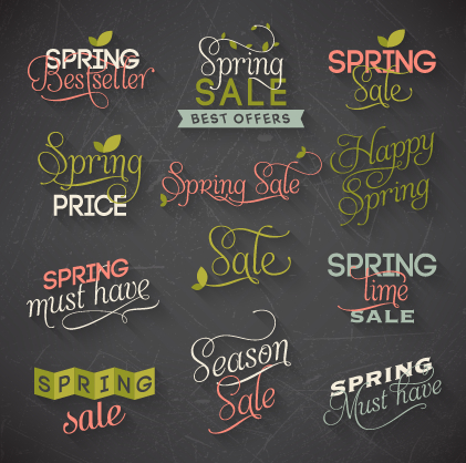 Creative spring typography vector material vector material typography spring material creative   