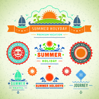Logo and label for Summer holidays vector 04 summer logo label holidays holiday   