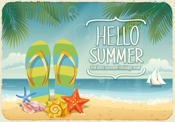 Best summer holiday beach vector background 03 Vector Background summer holiday best beach background   