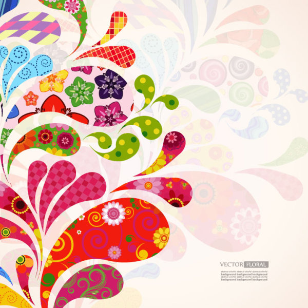 Colorful Floral elements background art vector 04 floral elements element colorful   