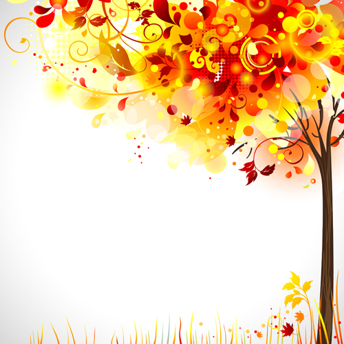 Autumn watercolor tree vector material 05 watercolor tree autumn   