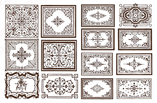 Ornate Border frame vector 95039 practical pattern lace vector frame corner   