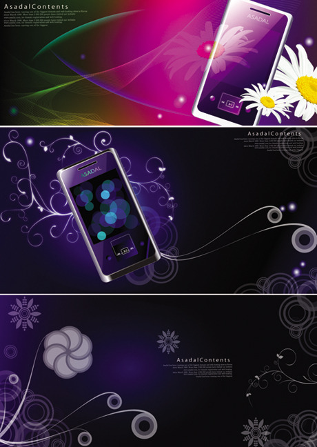 Purple mobile phone background the trend of the elements purple mobile phone graded rings flowers cool   