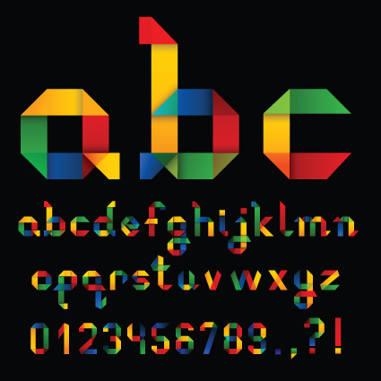 Set of Colorful Alphabet and numbers design vector 01 numbers number colorful alphabet   