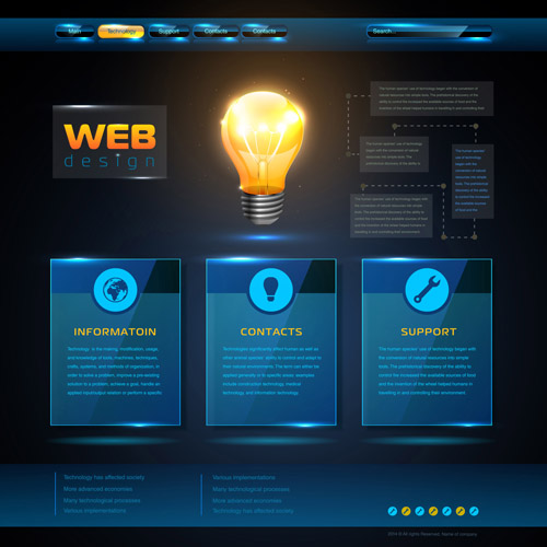 Blue web infographics template design vector 05 web template infographics infographic blue   