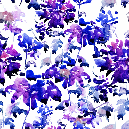 Disarray watercolor flowers vector seamless pattern 03 watercolor seamless pattern flowers Disarray   