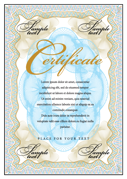 Cover template Gentle certificate vector 03 template gentle cover certificate   