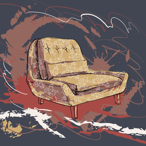 Hand drawn sofa armchairs vector graphics 02 sofa hand-draw hand drawn armchairs   