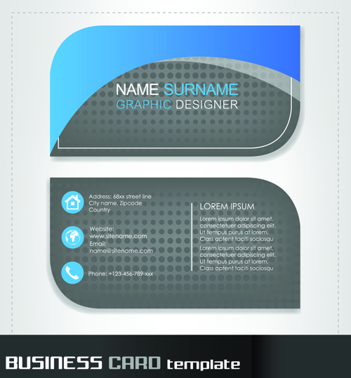 Rounded business cards template vector material 01 template business card business   