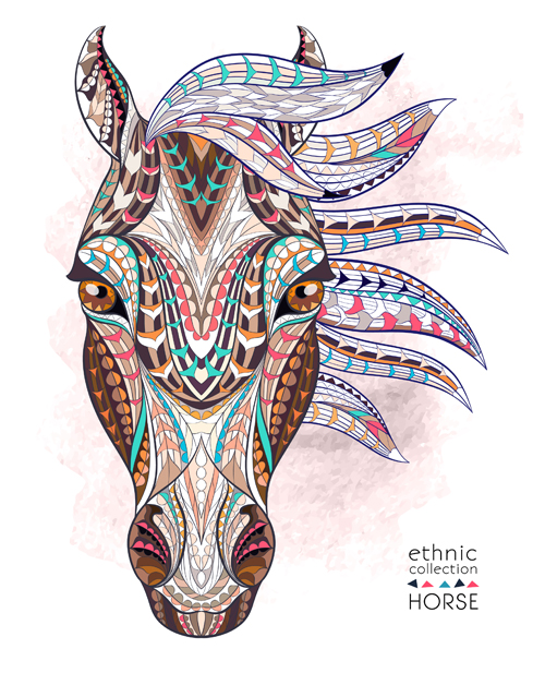 Ethnic pattern horse vector pattern horse ethnic   